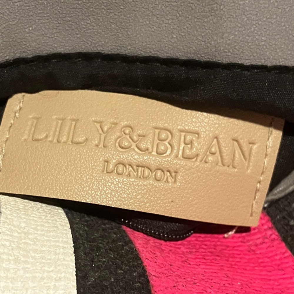 Lily and Bean Gray Tote Bag with Pink Stripe has monogram AC previously owned - Picture 2 of 6